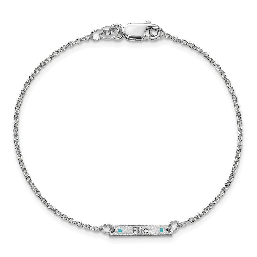 Sterlingsilber Rhodiniert Gebürstet 1 Station Epoxid Dots Armband