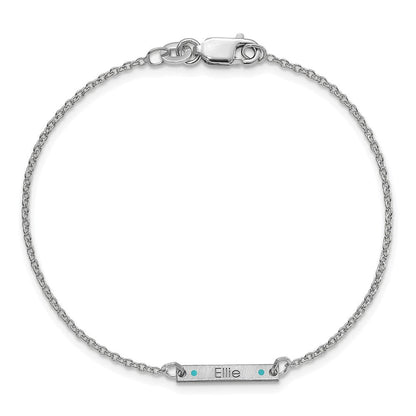 Sterlingsilber Rhodiniert Gebürstet 1 Station Epoxid Dots Armband
