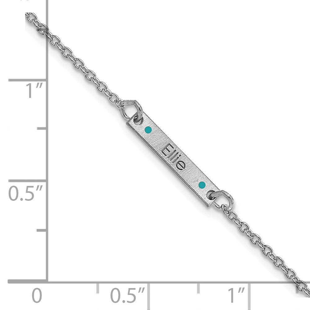 Sterlingsilber Rhodiniert Gebürstet 1 Station Epoxid Dots Armband
