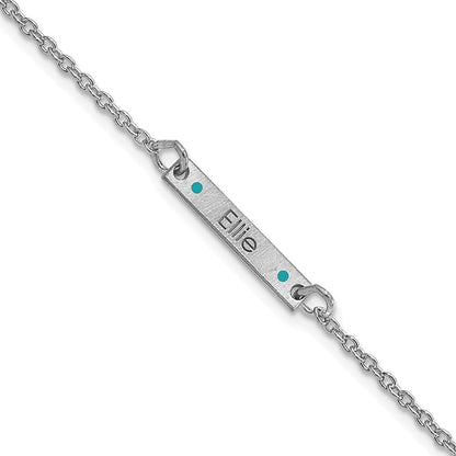 14K Weißgold Gebürstet 1 Station Epoxid Dots Armband