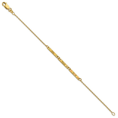 14K Gelbgold Gebürstet 3 Station Epoxid Dots Armband