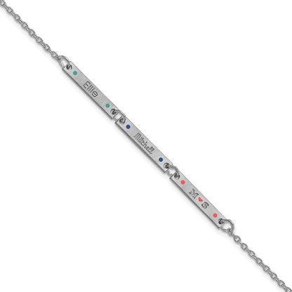 14K Weißgold Gebürstet 3 Station Epoxid Dots Armband