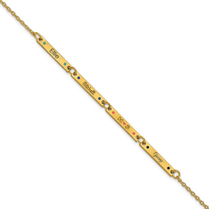 Vergoldet Gebürstet 4 Station Epoxid Dots Armband