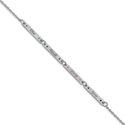 14K Weißgold Gebürstet 4 Station Epoxid Dots Armband