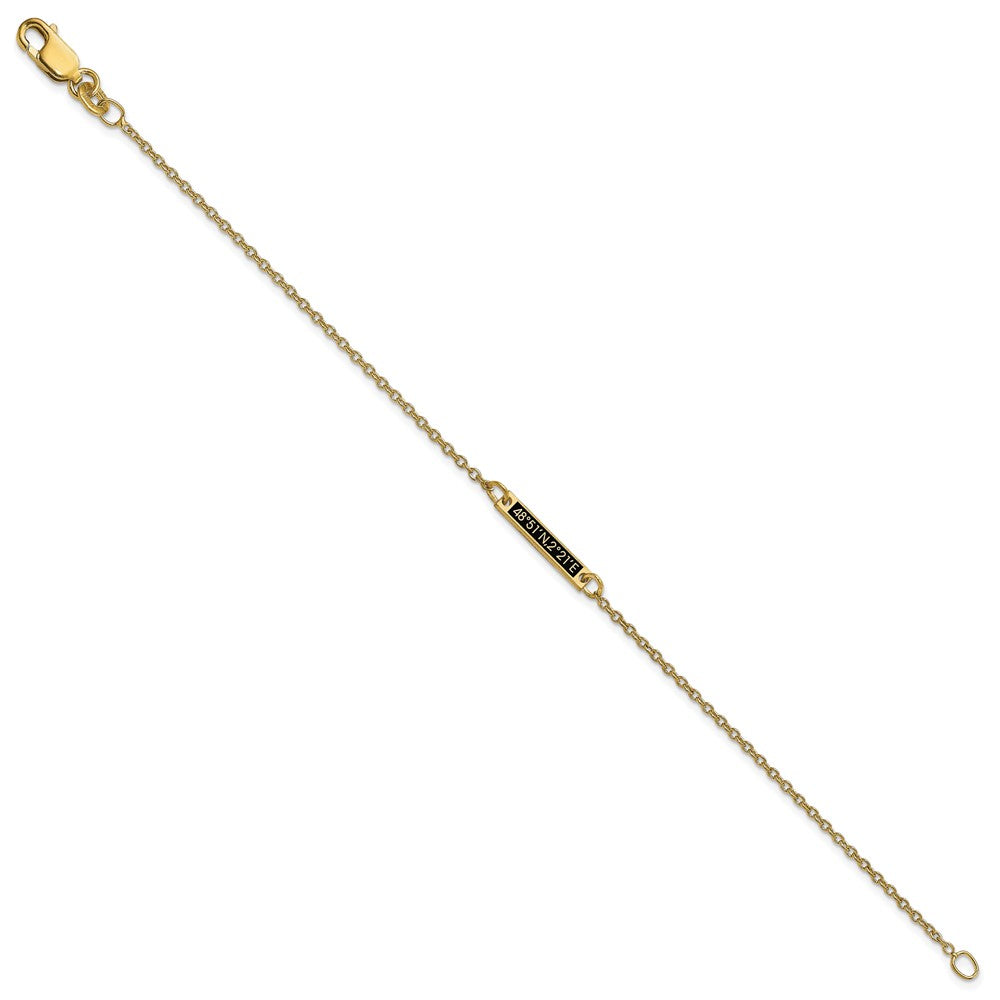 14K Gelbgold Gebürstet 1 Station Epoxid Armband