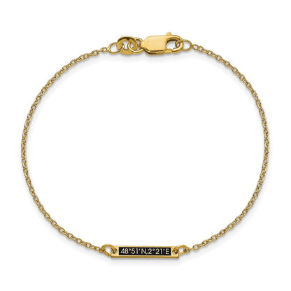 Vergoldet Sterlingsilber /gold Gebürstet 1 Station Epoxid Armband
