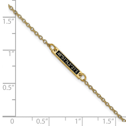 14K Gelbgold Gebürstet 1 Station Epoxid Armband