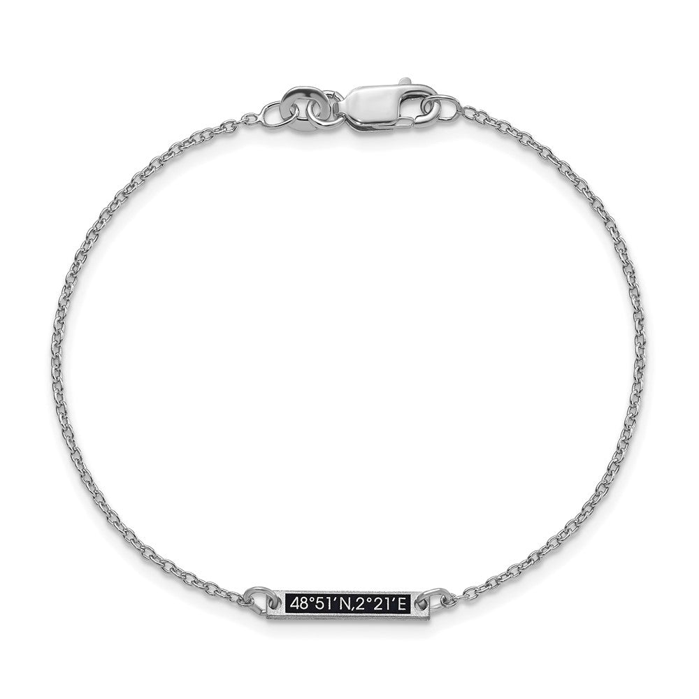 Sterlingsilber Silber/rhodiniert Gebürstet 1 Station Epoxid Armband