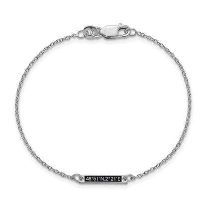 Sterlingsilber Silber/rhodiniert Gebürstet 1 Station Epoxid Armband