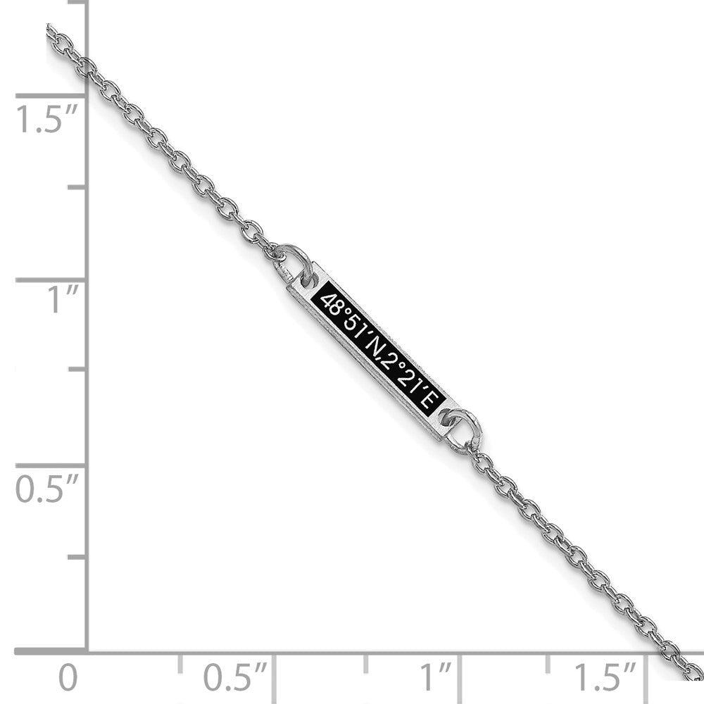 Sterlingsilber Silber/rhodiniert Gebürstet 1 Station Epoxid Armband