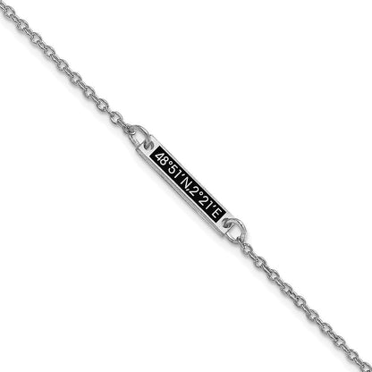Sterlingsilber Silber/rhodiniert Gebürstet 1 Station Epoxid Armband