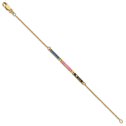 14K Gelbgold Gebürstet 3 Station Epoxid Armband