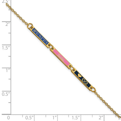 14K Gelbgold Gebürstet 3 Station Epoxid Armband
