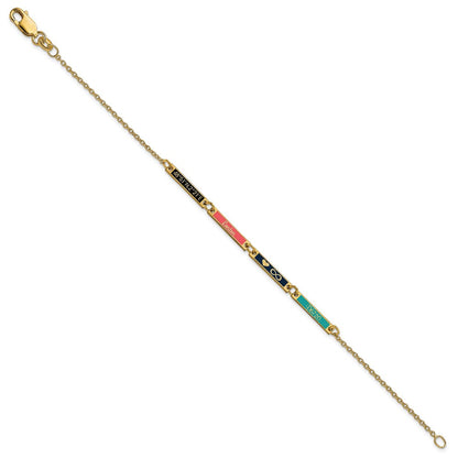 Vergoldet Sterlingsilber /gold Gebürstet 4 Station Epoxid Armband