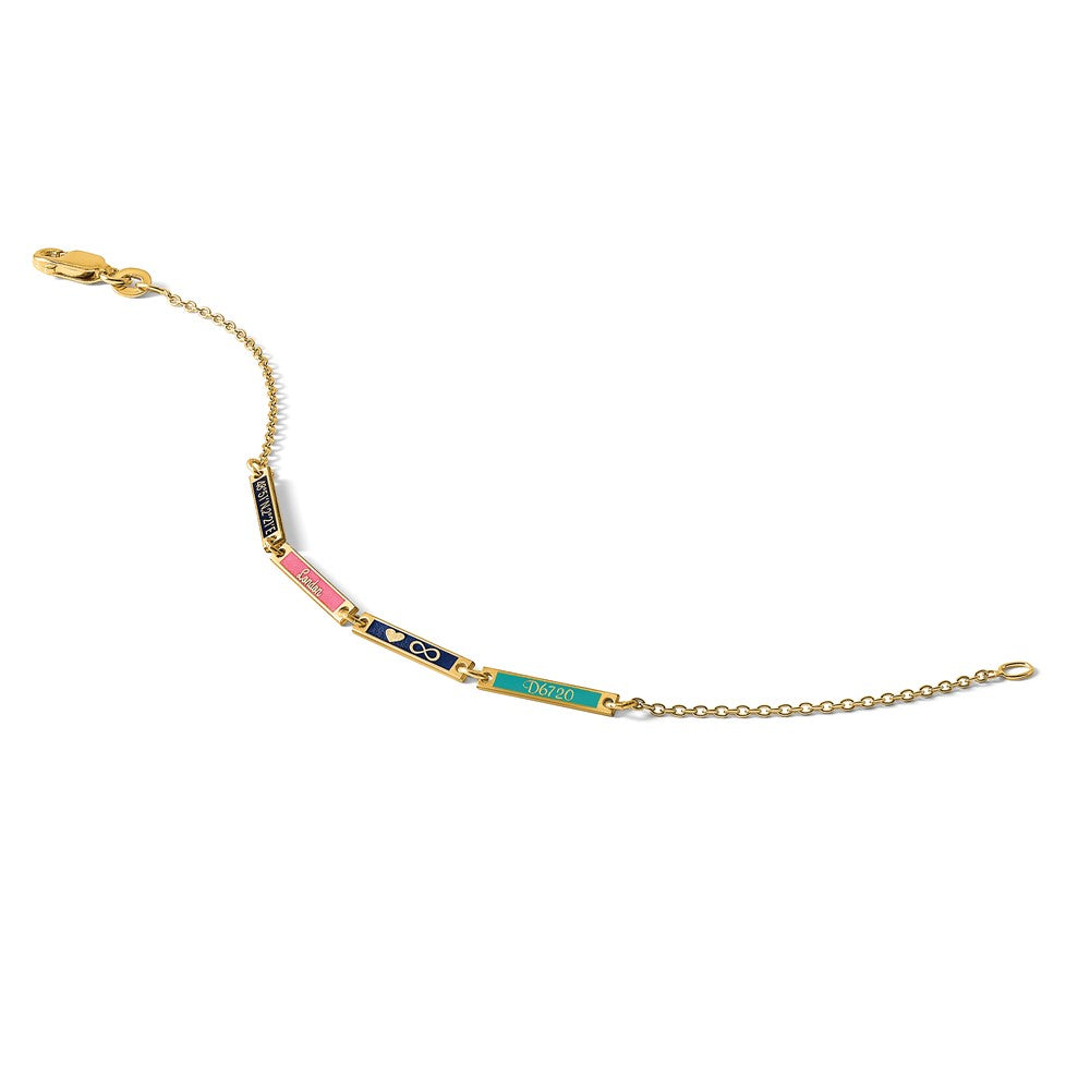 14K Gelbgold Gebürstet 4 Station Epoxid Armband