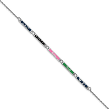 Sterlingsilber Silber/rhodiniert Gebürstet 5 Station Epoxid Armband