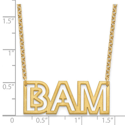 Vergoldet Sterlingsilber /gold Klein Gebürstet 3 Buchstabe Halskette