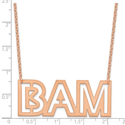 Roségoldbeschichtet Sterlingsilber /rose Groß Gebürstet 3 Buchstabe Halskette