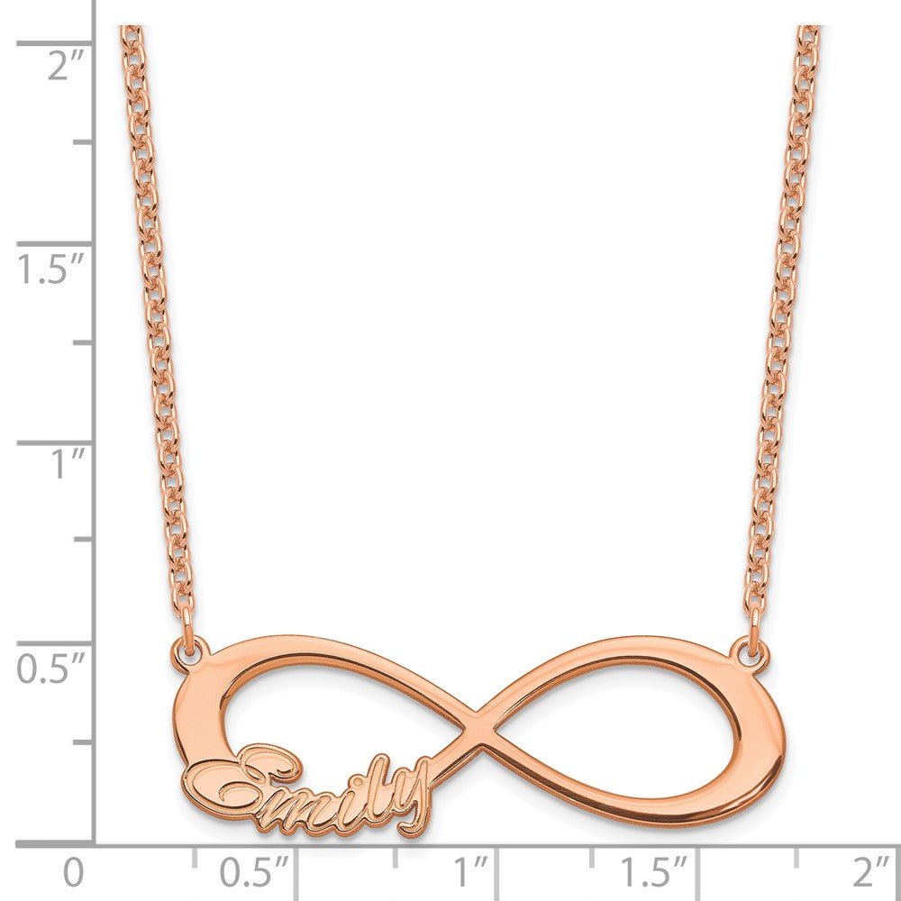 Roségoldbeschichtet Sterlingsilber /rose 1 Name Unendlichkeit Halskette