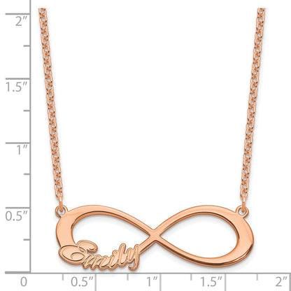Roségoldbeschichtet Sterlingsilber /rose 1 Name Unendlichkeit Halskette