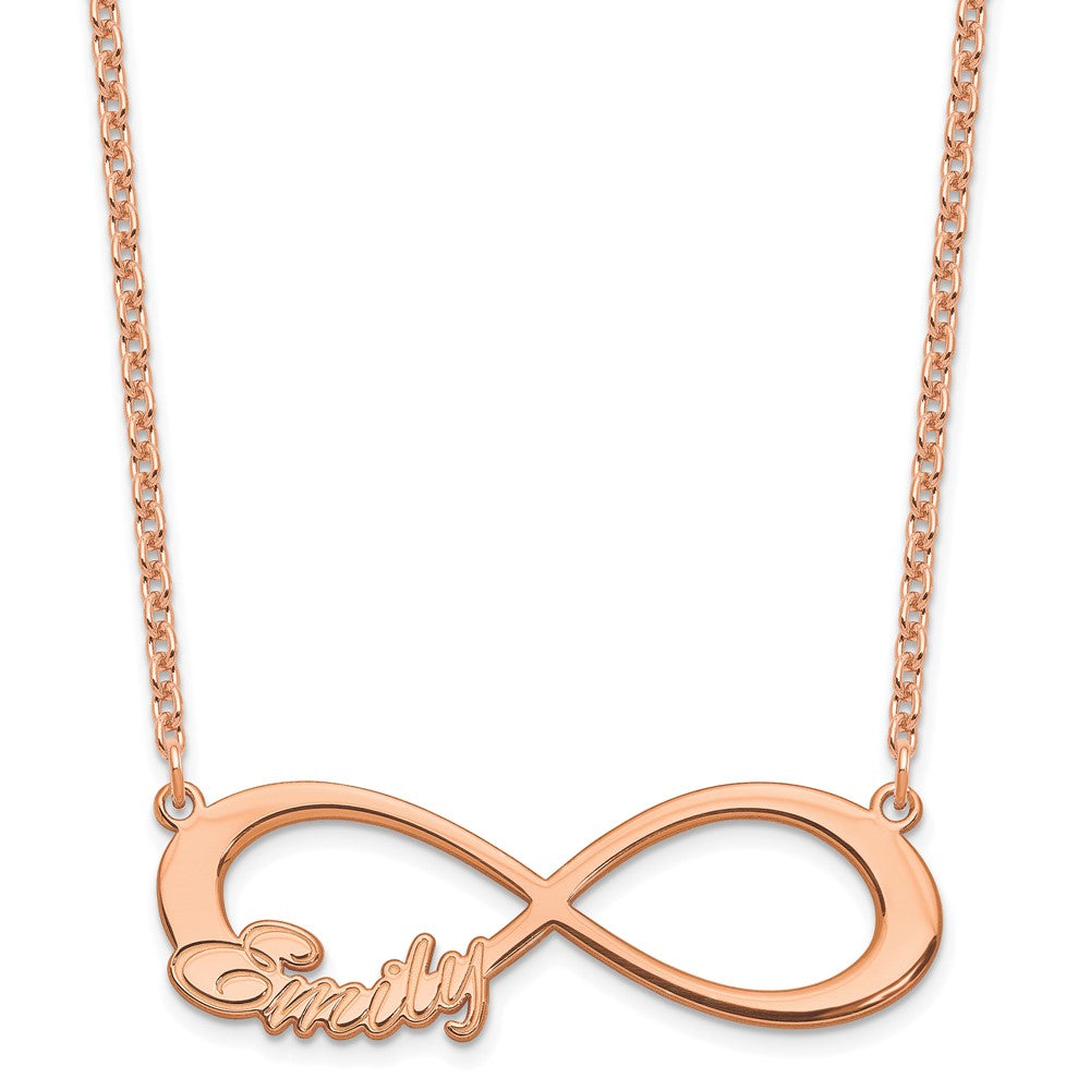 Roségoldbeschichtet Sterlingsilber /rose 1 Name Unendlichkeit Halskette