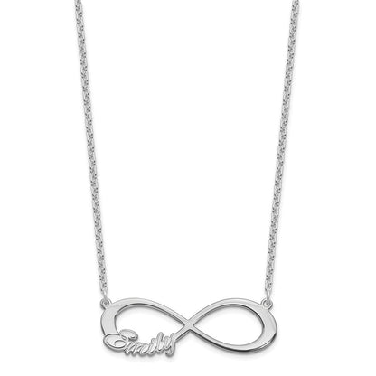 Sterlingsilber Silber/rhodiniert 1 Name Unendlichkeit Halskette
