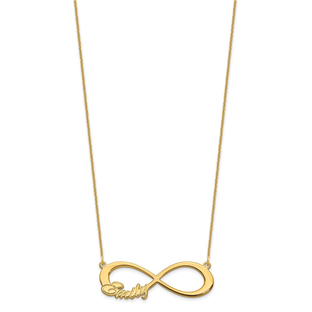 14K Gelbgold 1 Name Unendlichkeit Halskette