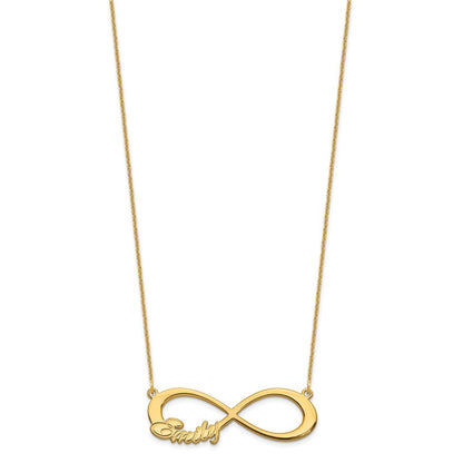 14K Gelbgold 1 Name Unendlichkeit Halskette