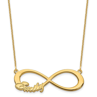14K Gelbgold 1 Name Unendlichkeit Halskette