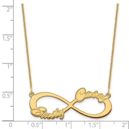 14K Gelbgold 2 Name Unendlichkeit Halskette