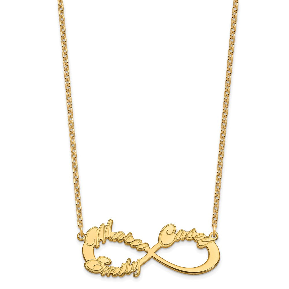 Vergoldet Sterlingsilber /gold 3 Name Unendlichkeit Halskette