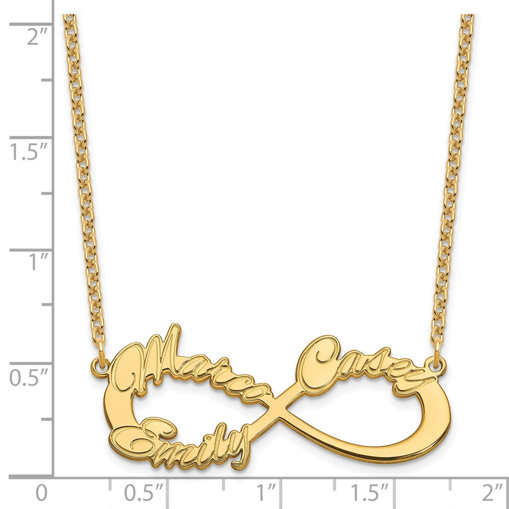 Vergoldet Sterlingsilber /gold 3 Name Unendlichkeit Halskette