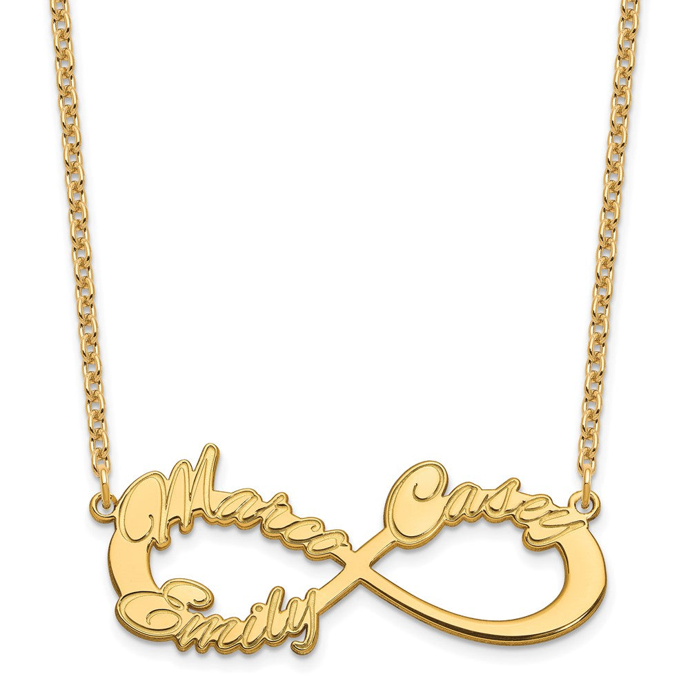 Vergoldet Sterlingsilber /gold 3 Name Unendlichkeit Halskette