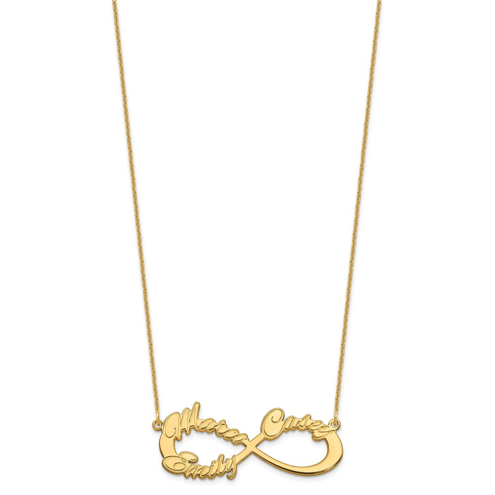 14K Gelbgold 3 Name Unendlichkeit Halskette