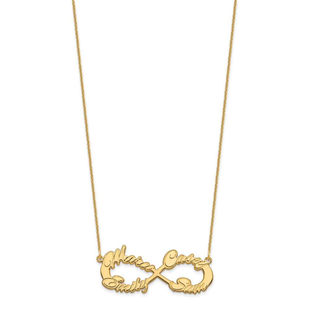 14K Gelbgold 4 Name Unendlichkeit Halskette