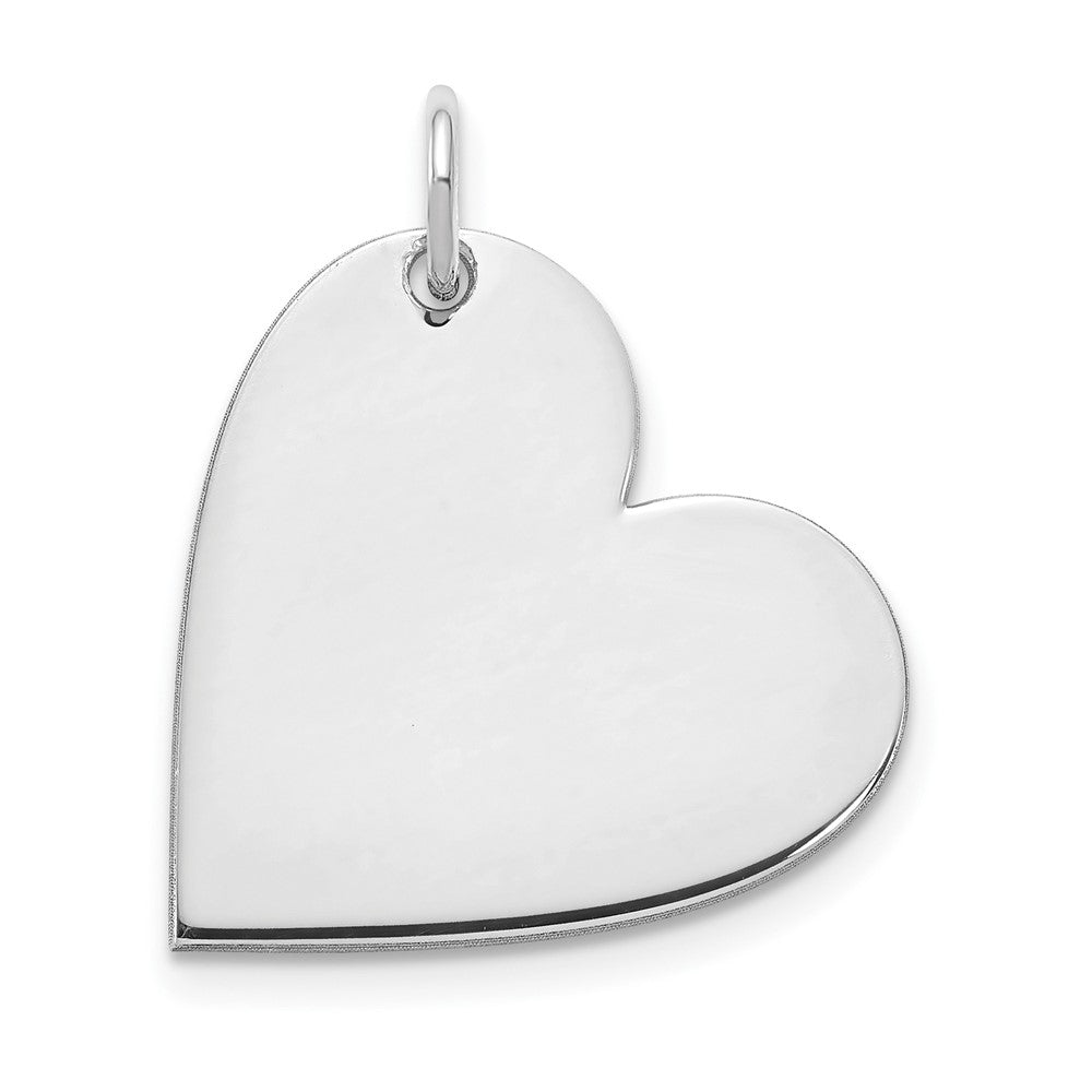 14K Weißgold Rohling Herz Charm