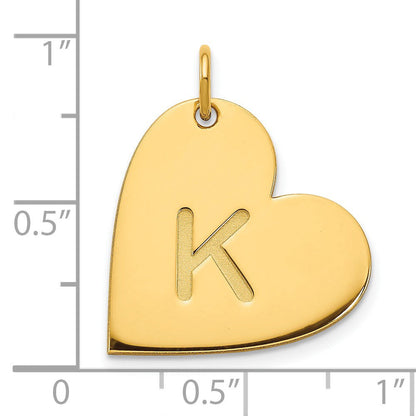 14K Gelbgold Initiale Herz Charm