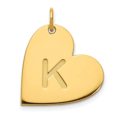 14K Gelbgold Initiale Herz Charm