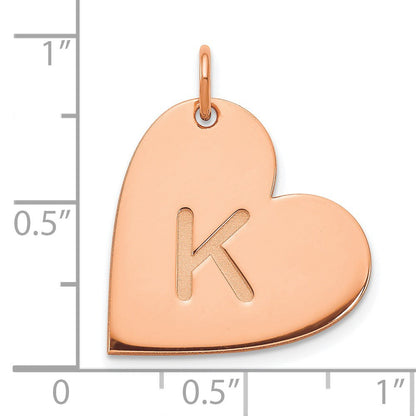 14K Roségold Initiale Herz Charm
