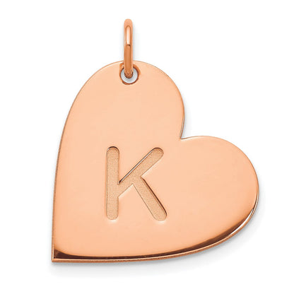 14K Roségold Initiale Herz Charm