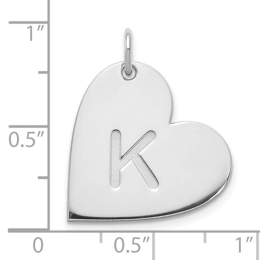 Sterlingsilber Silber/rhodiniert Initiale Herz Charm