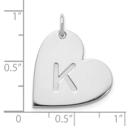 Sterlingsilber Silber/rhodiniert Initiale Herz Charm