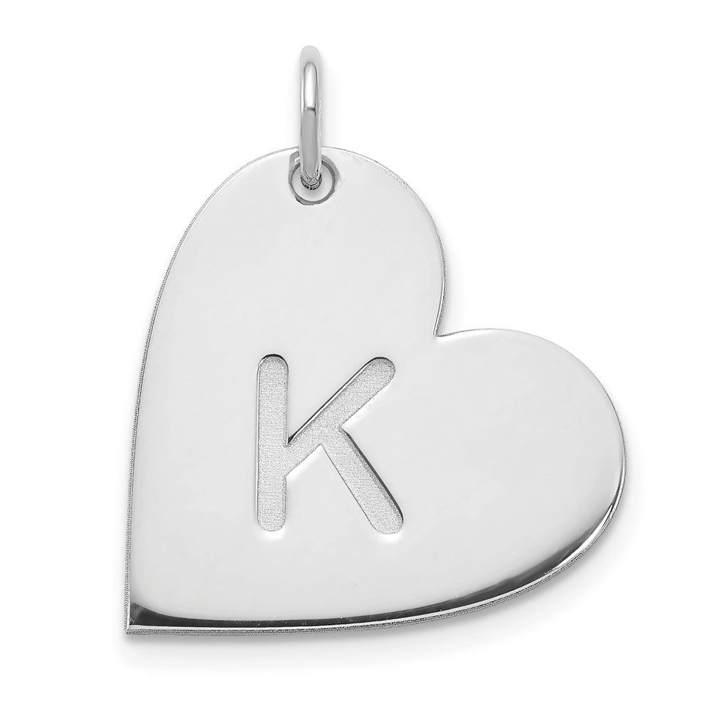 Sterlingsilber Silber/rhodiniert Initiale Herz Charm