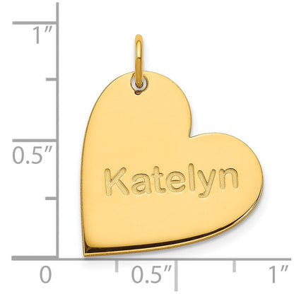 14K Gelbgold Herz mit Name Charm