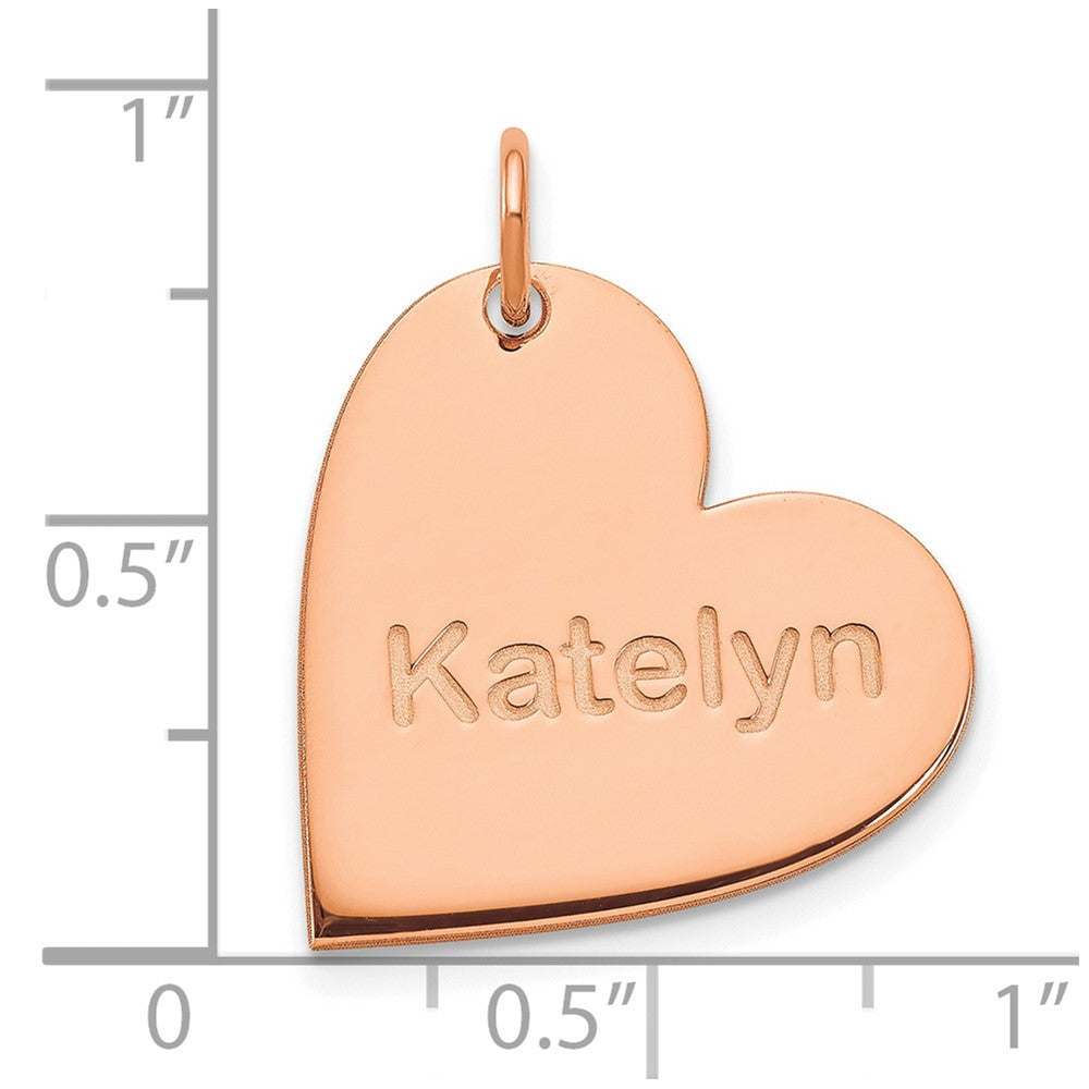 14K Roségold Herz mit Name Charm