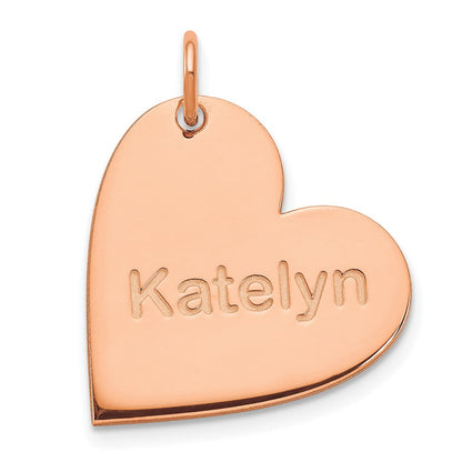 14K Roségold Herz mit Name Charm