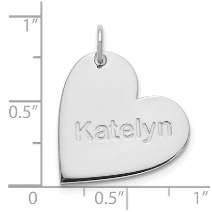 14K Weißgold Herz mit Name Charm