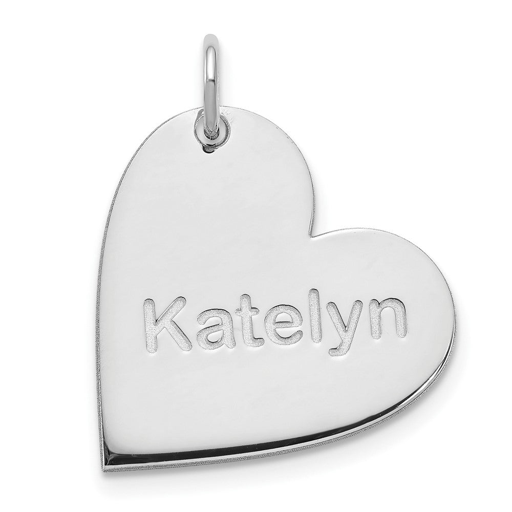 14K Weißgold Herz mit Name Charm