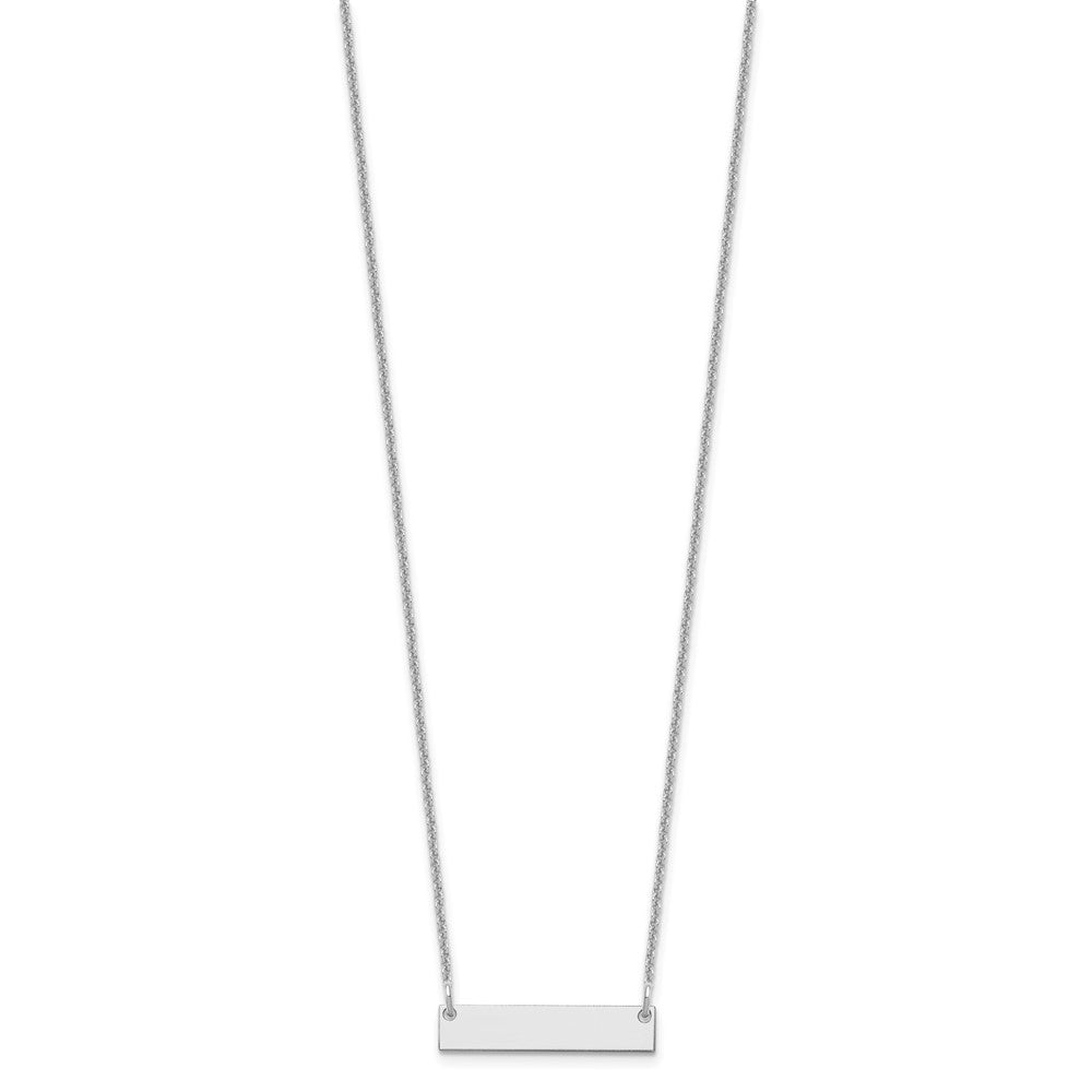 14K Weißgold Klein Rohling Stab Halskette