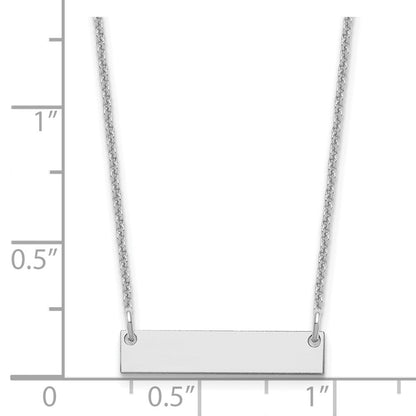 14K Weißgold Klein Rohling Stab Halskette